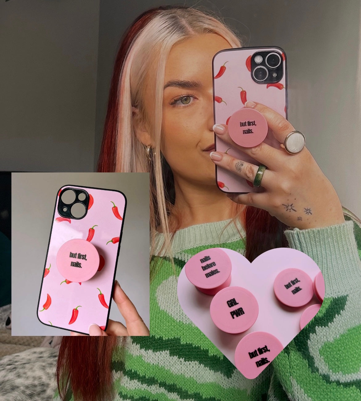 ‘nails before males’ POP SOCKET 💞